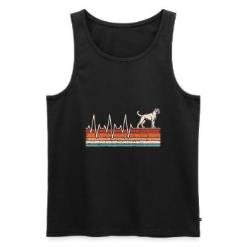Boxer Herzschlag - Männer Premium Bio Tank Top - Schwarz - Vorne - AI Model Male 178 light (178cm)