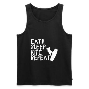 Kiteboarding Kite Kiten - Eat Sleep Kite Kitesurfe - Männer Premium Bio Tank Top - Schwarz - Vorne - Michal (187cm)