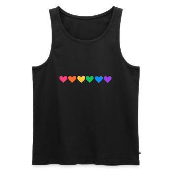 HEARTS - VALENTINE - RAINBOW - RAINBOW COLORS - Men's Premium Organic Tank Top - black - Front - Michal (187cm)