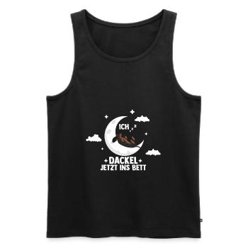 Dachshund Dackel - ICH DACKEL JETZT INS BETT Schla - Männer Premium Bio Tank Top - Schwarz - Vorne - Michal (187cm)