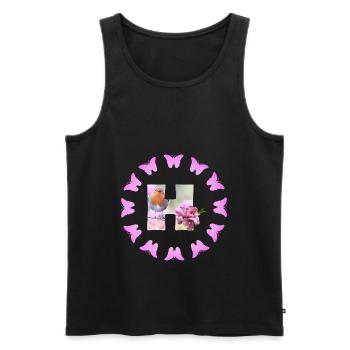 floraison de fruits h - Débardeur bio Premium Homme - noir - Devant - Michal (187cm)