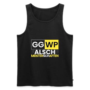 gg wp, falsche Meisterschaften - Männer Premium Bio Tank Top - Schwarz - Vorne - Michal (187cm)