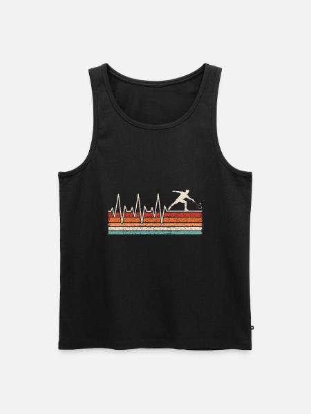 De hartslag van de badmintonspeler - Mannen Premium Bio Tanktop - zwart