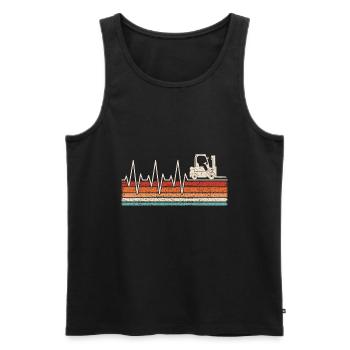 Forklift Driver Heartbeat - Men's Premium Organic Tank Top - black - Front - AI Model Male 178 light (178cm)