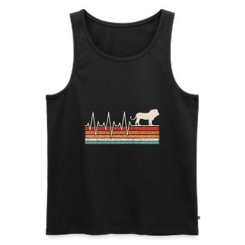 Leo Heartbeat - Men's Premium Organic Tank Top - black - Front - Michal (187cm)