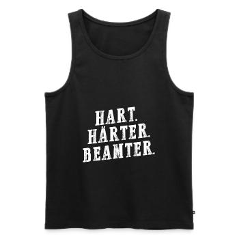 Hart Härter Beamter - Beamten Geschenk - Männer Premium Bio Tank Top - Schwarz - Vorne - Michal (187cm)