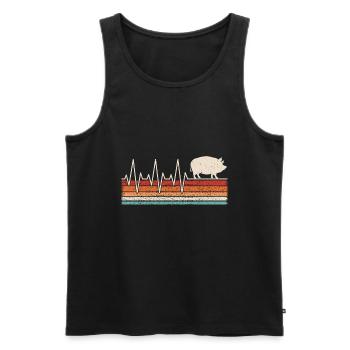 Schwein Herzschlag - Männer Premium Bio Tank Top - Schwarz - Vorne - Michal (187cm)