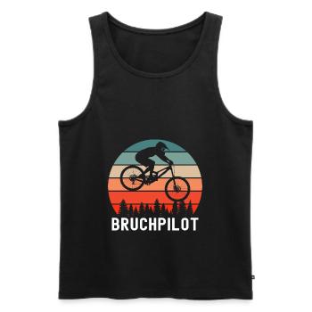 Bruchpilot Mountainbike Downhill Mtb Fahrradfahrer - Männer Premium Bio Tank Top - Schwarz - Vorne - AI Model Male 178 light (178cm)