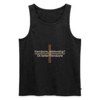 Beziehung? besser Freundschaftszone - Männer Premium Bio Tank Top - Schwarz - Vorne - Michal (187cm)