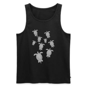 Schildkröten Turtles - Männer Premium Bio Tank Top - Schwarz - Vorne - Michal (187cm)
