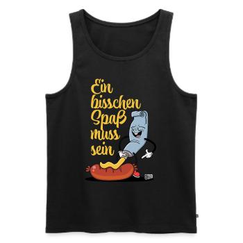 Bockwurst mit Senf - Männer Premium Bio Tank Top - Schwarz - Vorne - AI Model Male 178 light (178cm)