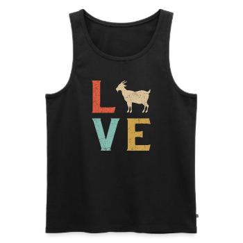 j'aime les chèvres t-shirt chèvre - Débardeur bio Premium Homme - noir - Devant - Michal (187cm)