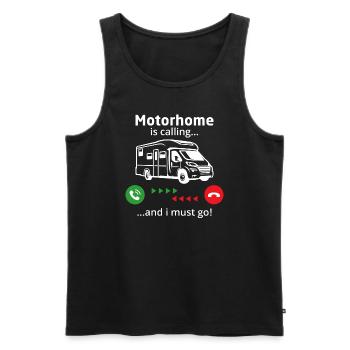 Le camping-car appelle et je dois y aller - Débardeur bio Premium Homme - noir - Devant - Michal (187cm)