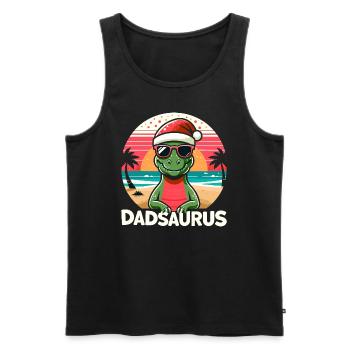 Holiday Dadsaurus Family Matching Xmas Christmas - Men's Premium Organic Tank Top - black - Front - Michal (187cm)