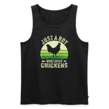 Juste un garçon qui aime les poulets - Débardeur bio Premium Homme - noir - Devant - AI Model Male 178 light (178cm)
