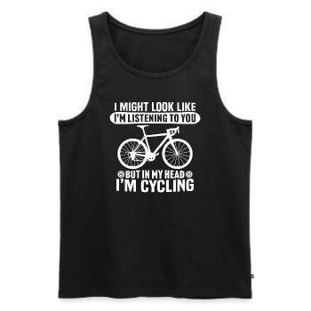 in my head i'm cycling - Men's Premium Organic Tank Top - black - Front - Michal (187cm)