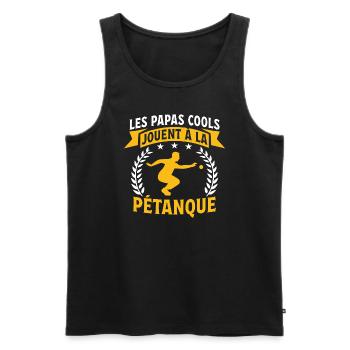 Les papas cools jouent à la pétanque - Débardeur bio Premium Homme - noir - Devant - Michal (187cm)