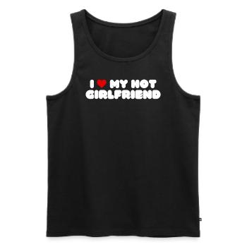 J’aime ma petite amie chaude coeur couple cadeau - Débardeur bio Premium Homme - noir - Devant - AI Model Male 178 light (178cm)