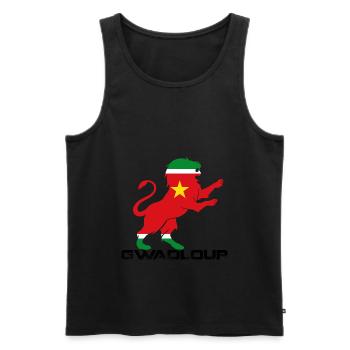 Guadeloupe drapeau guadeloupéen - Débardeur bio Premium Homme - noir - Devant - AI Model Male 178 light (178cm)