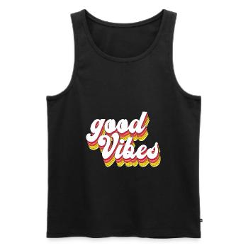Good Vibes - Männer Premium Bio Tank Top - Schwarz - Vorne - Michal (187cm)