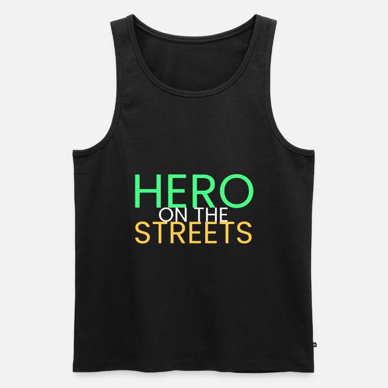 Held auf der Straße - Männer Premium Bio Tank Top - Schwarz