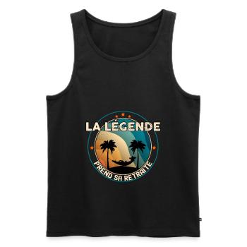 La légende prend sa retraite, cadeau carrière - Débardeur bio Premium Homme - noir - Devant - Michal (187cm)