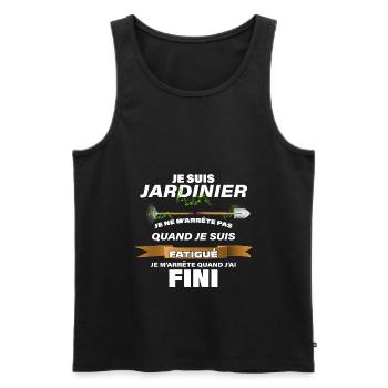 Jardinier professionnel - Débardeur bio Premium Homme - noir - Devant - Michal (187cm)