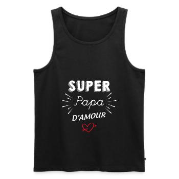 Super Papa D'amour Cadeau - Débardeur bio Premium Homme - noir - Devant - Michal (187cm)