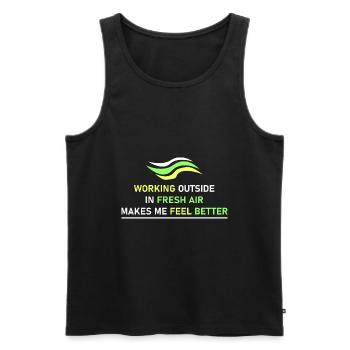 Arbeit im Freien - Männer Premium Bio Tank Top - Schwarz - Vorne - AI Model Male 178 light (178cm)