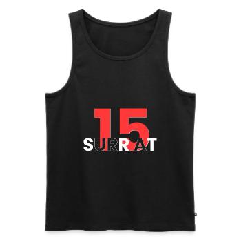 SURR AT 15!!! - Men's Premium Organic Tank Top - black - Front - Michal (187cm)
