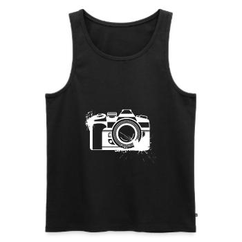 Kamera Fotograf Photographie Kreative Farblich - Männer Premium Bio Tank Top - Schwarz - Vorne - AI Model Male 178 light (178cm)