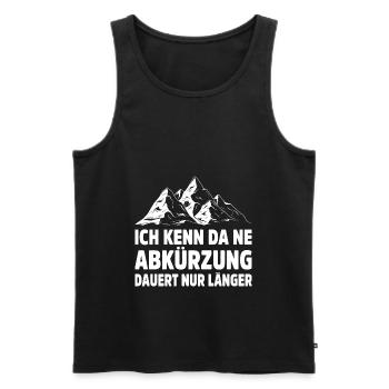 Wandern Geschenkidee Wanderer Berge Trekking - Männer Premium Bio Tank Top - Schwarz - Vorne - Michal (187cm)