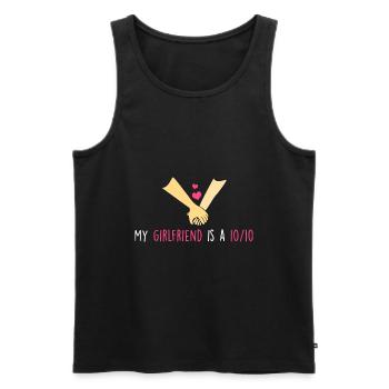 Meine Freundin ist eine 10/10 - Männer Premium Bio Tank Top - Schwarz - Vorne - AI Model Male 178 light (178cm)