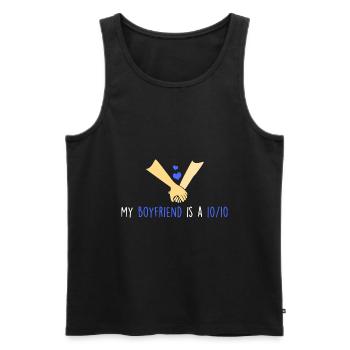 Mein Freund ist eine 10/10 - Männer Premium Bio Tank Top - Schwarz - Vorne - AI Model Male 178 light (178cm)