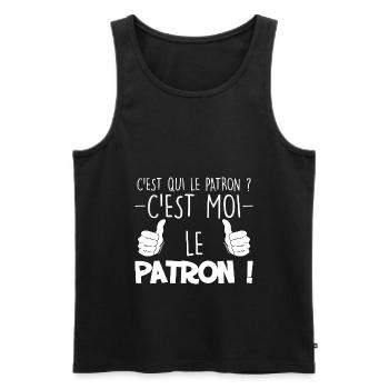 Papa c est qui le patron - Débardeur bio Premium Homme - noir - Devant - Michal (187cm)