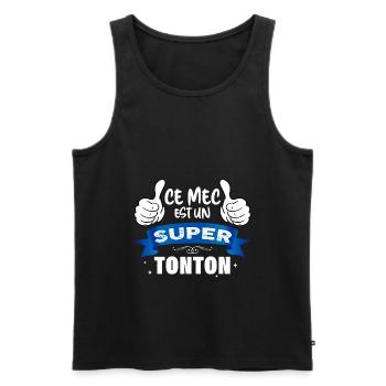 Tonton idée cadeau oncle suepr tonton - Débardeur bio Premium Homme - noir - Devant - Michal (187cm)