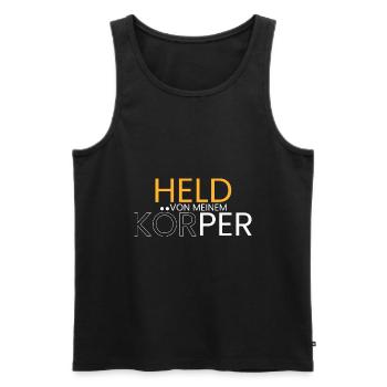 Held von meinem Körper - Männer Premium Bio Tank Top - Schwarz - Vorne - Michal (187cm)