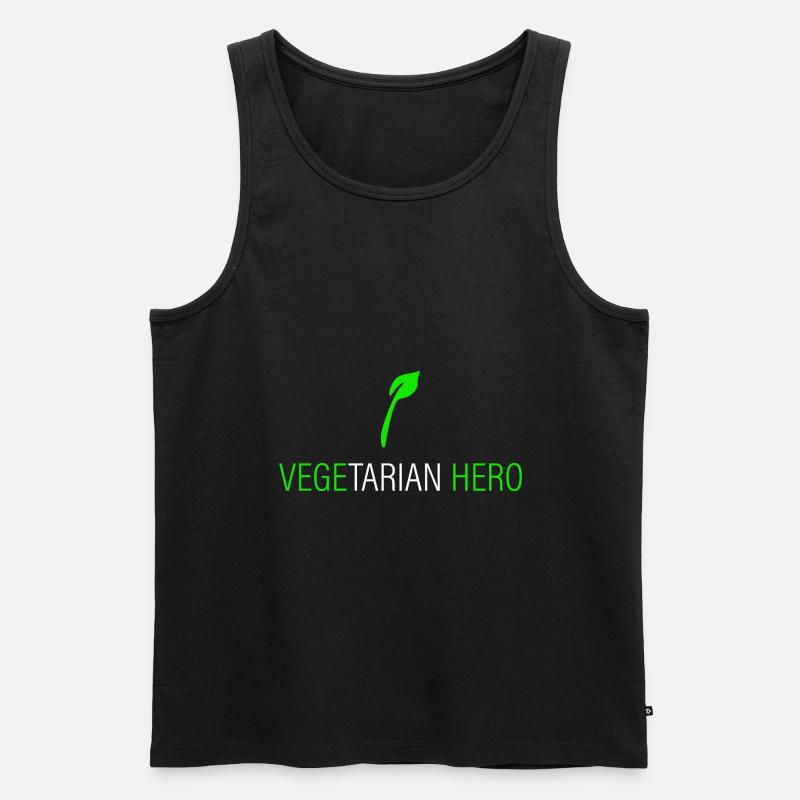 vegetarischer Held - Männer Premium Bio Tank Top - Schwarz