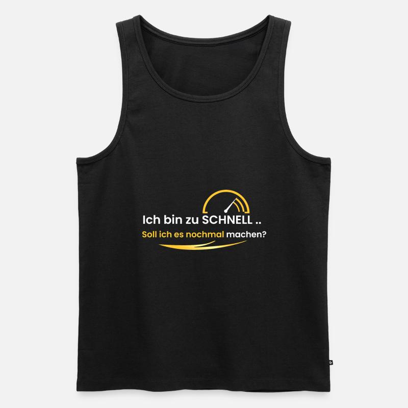 Ich bin zu schnell - Männer Premium Bio Tank Top - Schwarz