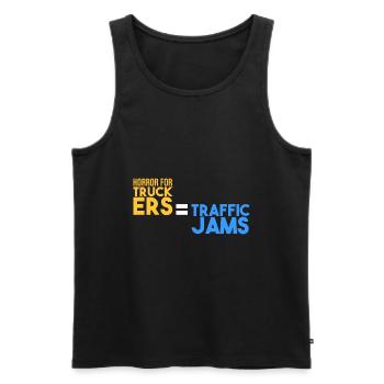 Horror for truckers: traffic jams - Men's Premium Organic Tank Top - black - Front - AI Model Male 178 light (178cm)