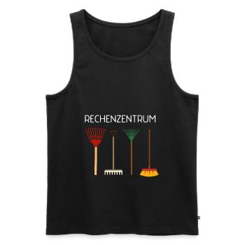 Lustiges Rechenzentrum Gärtner Garten Besen Design - Männer Premium Bio Tank Top - Schwarz - Vorne - AI Model Male 178 light (178cm)