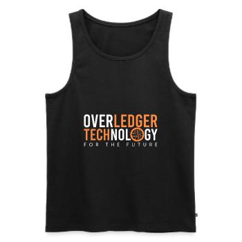 Technologie Overledger - Débardeur bio Premium Homme - noir - Devant - AI Model Male 178 light (178cm)