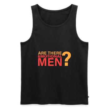 Are there emotional men? - Men's Premium Organic Tank Top - black - Front - AI Model Male 178 light (178cm)