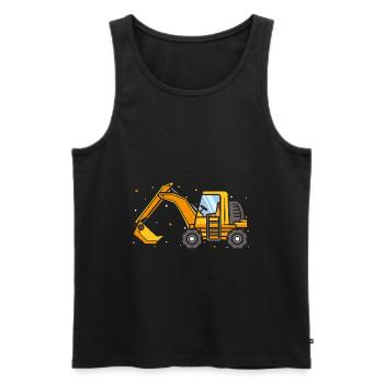 Bagger Kind Geschenk Spielzeug Motiv Baustelle - Männer Premium Bio Tank Top - Schwarz - Vorne - Michal (187cm)