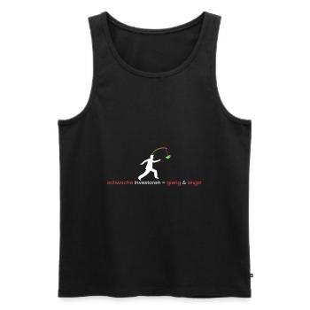 schwache Investoren=Angst - Männer Premium Bio Tank Top - Schwarz - Vorne - Michal (187cm)
