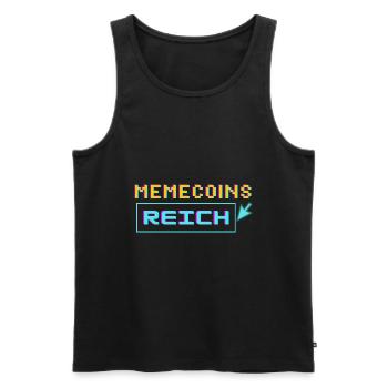 memecoins -> reich - Männer Premium Bio Tank Top - Schwarz - Vorne - Michal (187cm)