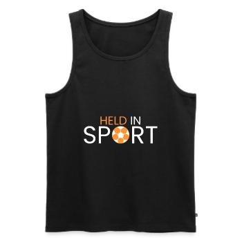 Hero in Sports - Men's Premium Organic Tank Top - black - Front - Michal (187cm)