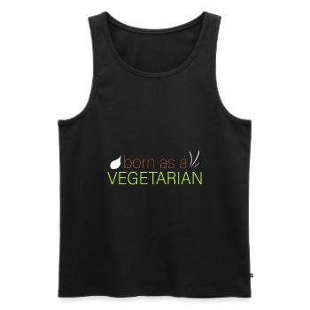 als Vegetarier geboren - Männer Premium Bio Tank Top - Schwarz - Vorne - AI Model Male 178 light (178cm)