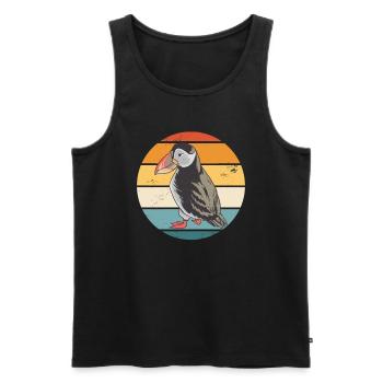 Papageientaucher Seevögel Puffin - Männer Premium Bio Tank Top - Schwarz - Vorne - Michal (187cm)