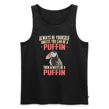 Papageientaucher Seevögel Puffin - Männer Premium Bio Tank Top - Schwarz - Vorne - Michal (187cm)